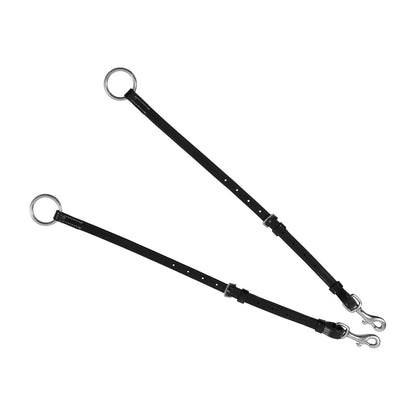 Pechopetral de cuero con costuras decorativas y martingala desmontable Equestro - Negro