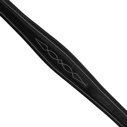 Pechopetral de cuero con costuras decorativas y martingala desmontable Equestro - Negro