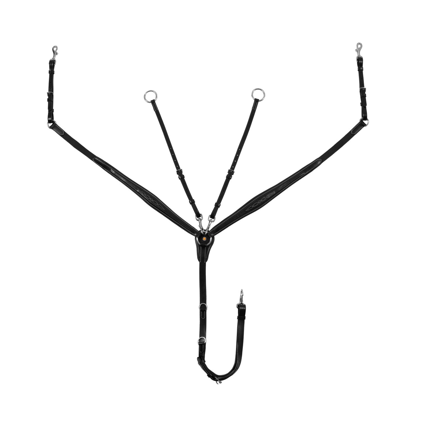 Pechopetral de cuero con costuras decorativas y martingala desmontable Equestro