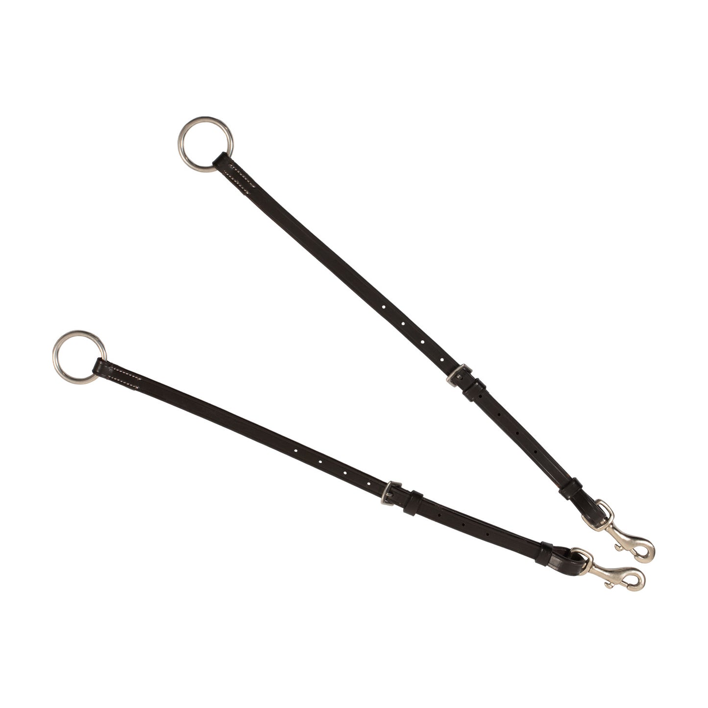 Pechopetral de cuero con costuras decorativas y martingala desmontable Equestro - Marrón oscuro