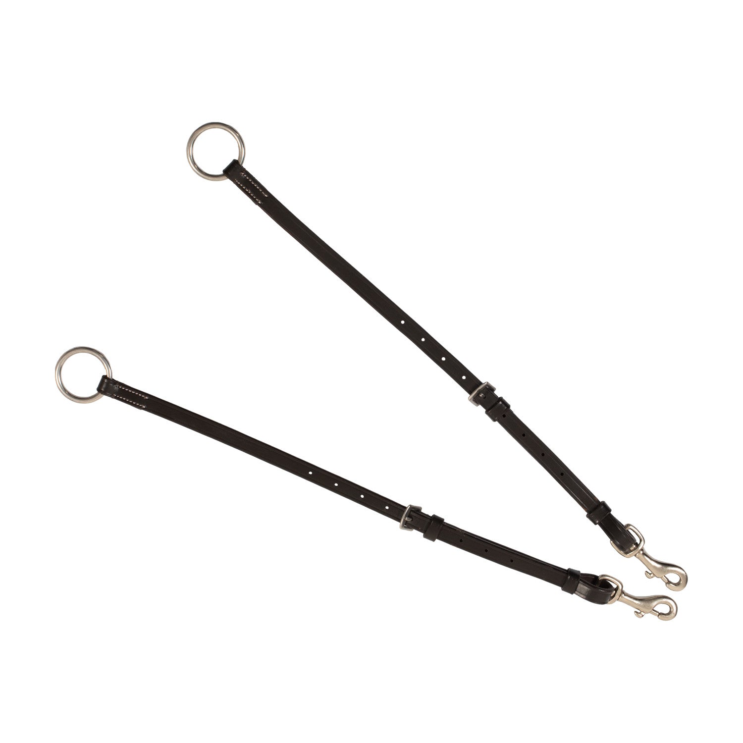 Pechopetral de cuero con costuras decorativas y martingala desmontable Equestro - Marrón oscuro