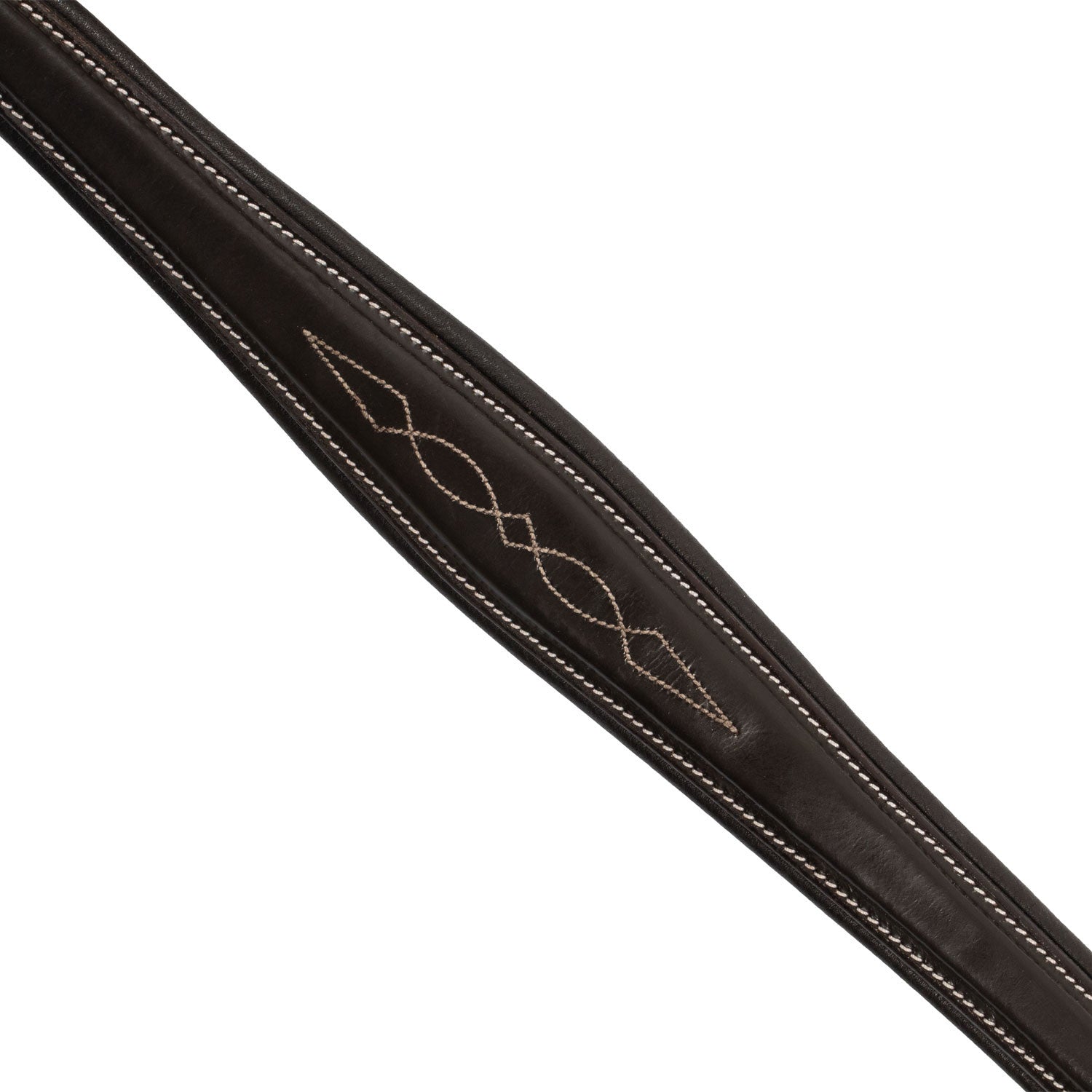 Pechopetral de cuero con costuras decorativas y martingala desmontable Equestro - Marrón oscuro