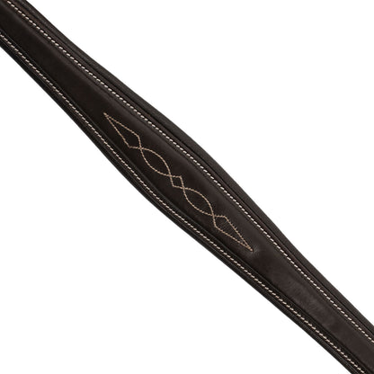 Pechopetral de cuero con costuras decorativas y martingala desmontable Equestro - Marrón oscuro