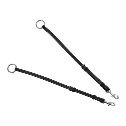 Pechera de cuero suave con costuras decorativas moldeada y martingala desmontable Equestro - Negro