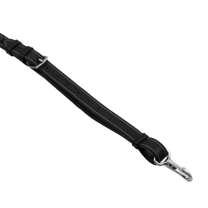 Pechera de cuero suave con costuras decorativas moldeada y martingala desmontable Equestro - Negro