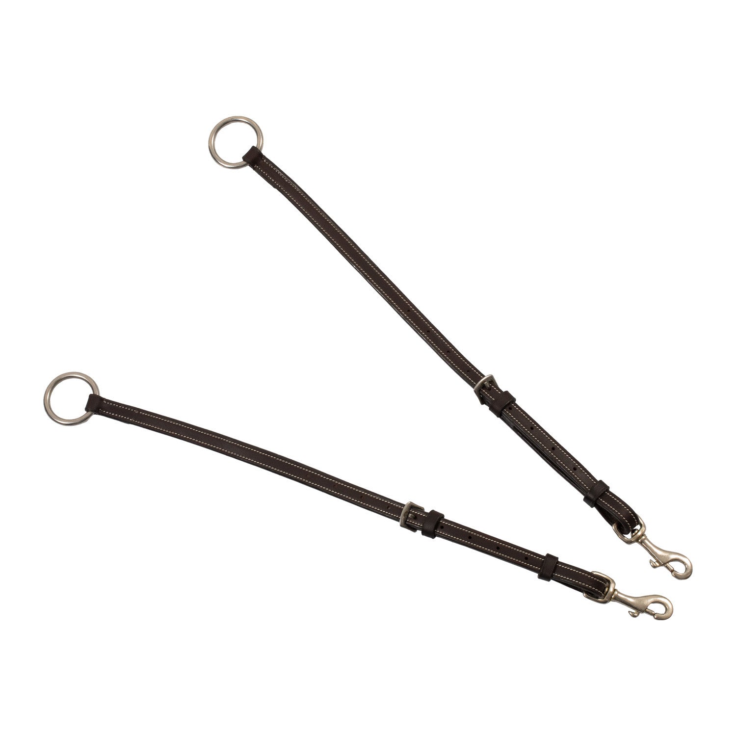 Pechera de cuero suave con costuras decorativas moldeada y martingala desmontable Equestro - Marrón oscuro