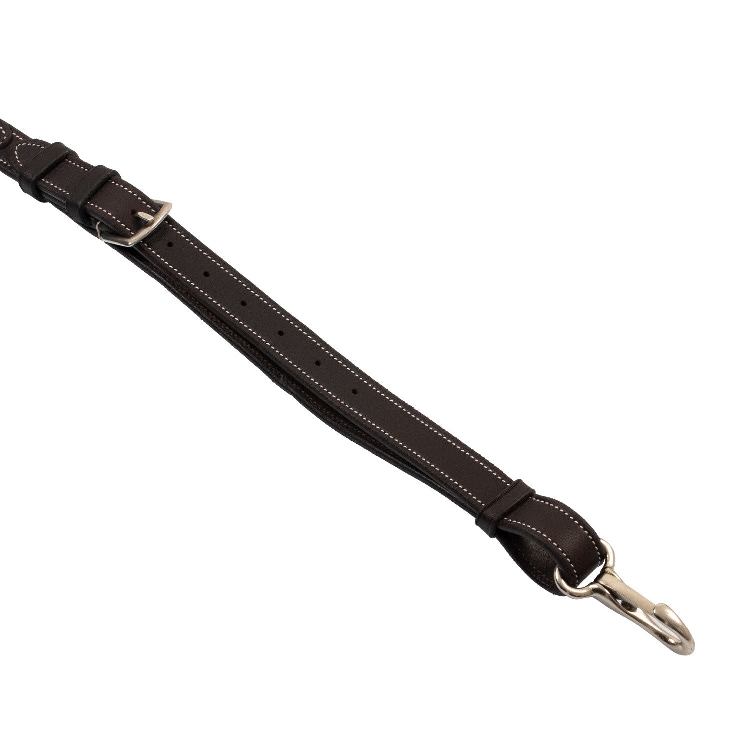 Pechera de cuero suave con costuras decorativas moldeada y martingala desmontable Equestro - Marrón oscuro