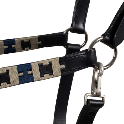 Cabezada de cuero con motivo geométrico Equestro - Negro