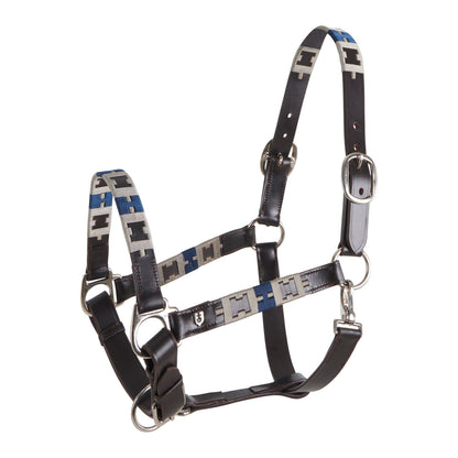Cabezada de cuero con motivo geométrico Equestro - Marrón oscuro