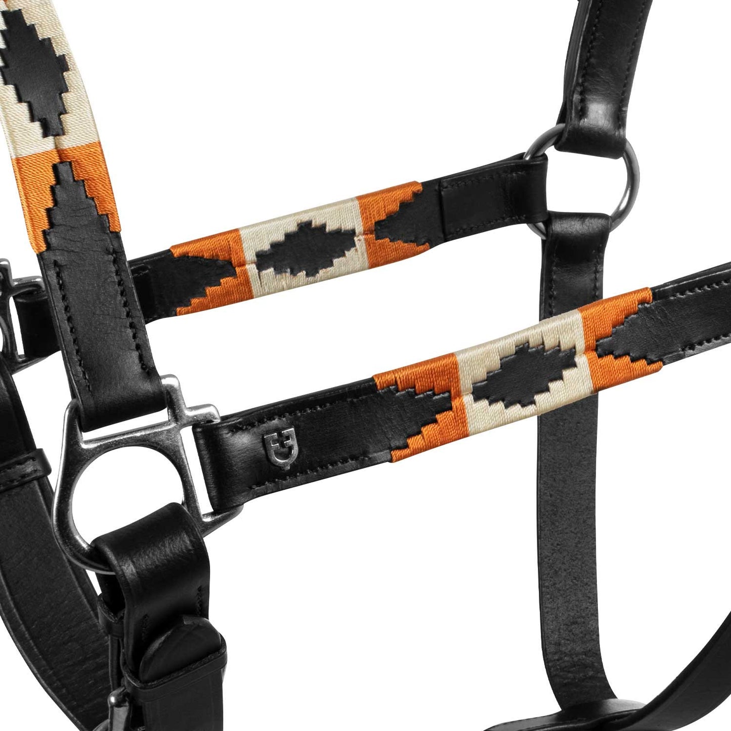 Cabezada de cuero con decoraciones navajo Equestro - Negro