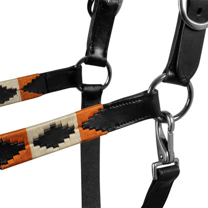 Cabezada de cuero con decoraciones navajo Equestro - Negro
