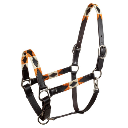 Cabezada de cuero con decoraciones navajo Equestro - Marrón oscuro