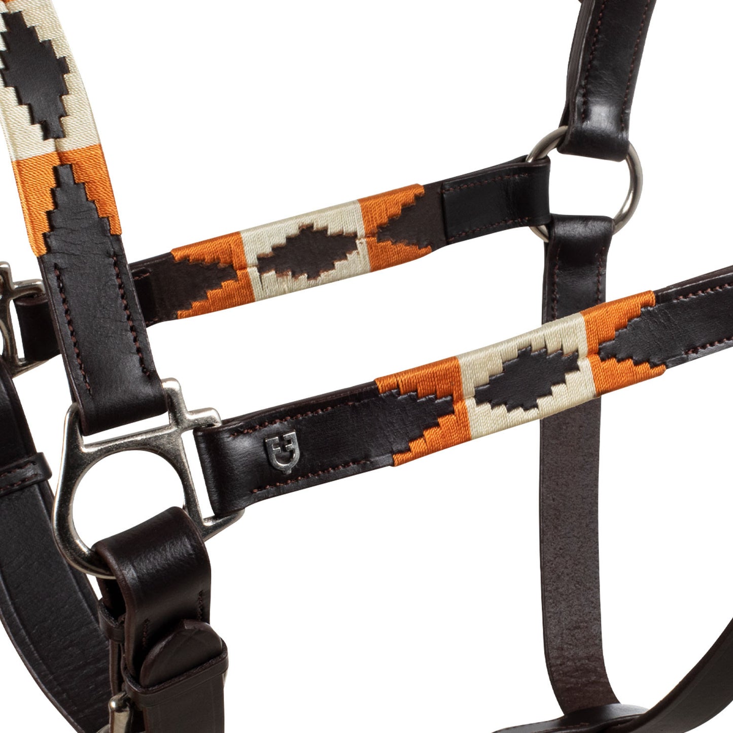 Cabezada de cuero con decoraciones navajo Equestro - Marrón oscuro