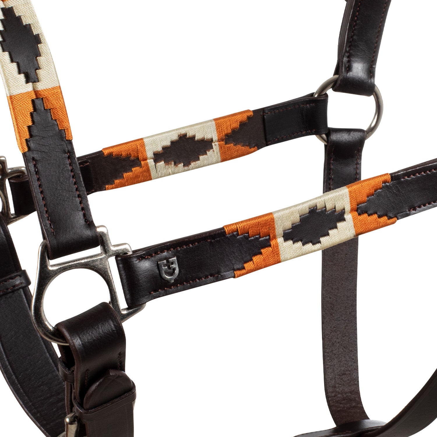 Cabezada de cuero con decoraciones navajo Equestro - Marrón oscuro