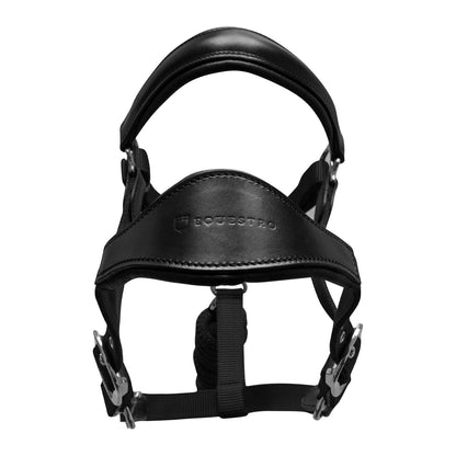 Cabezada ergonómica con insertos de cuero Equestro - Black/Black