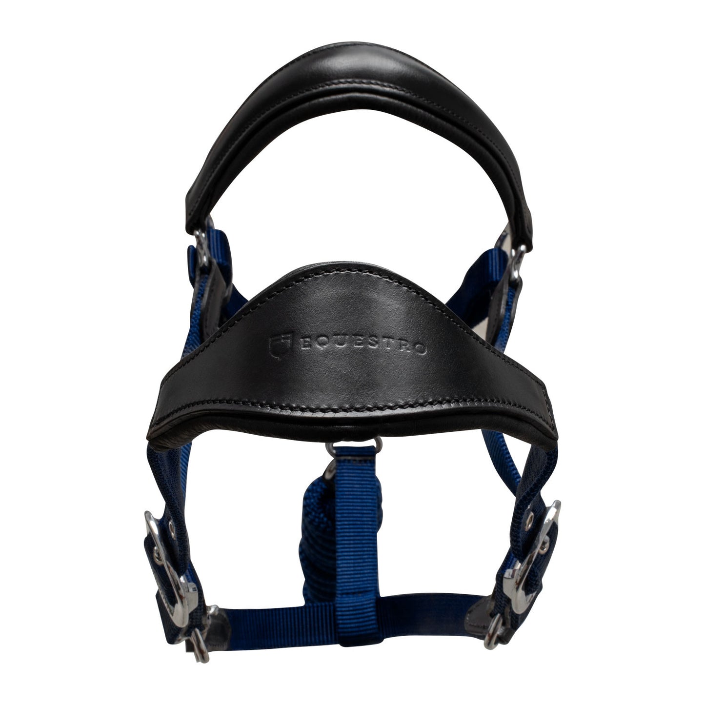 Cabezada ergonómica con insertos de cuero Equestro - Black/Navy