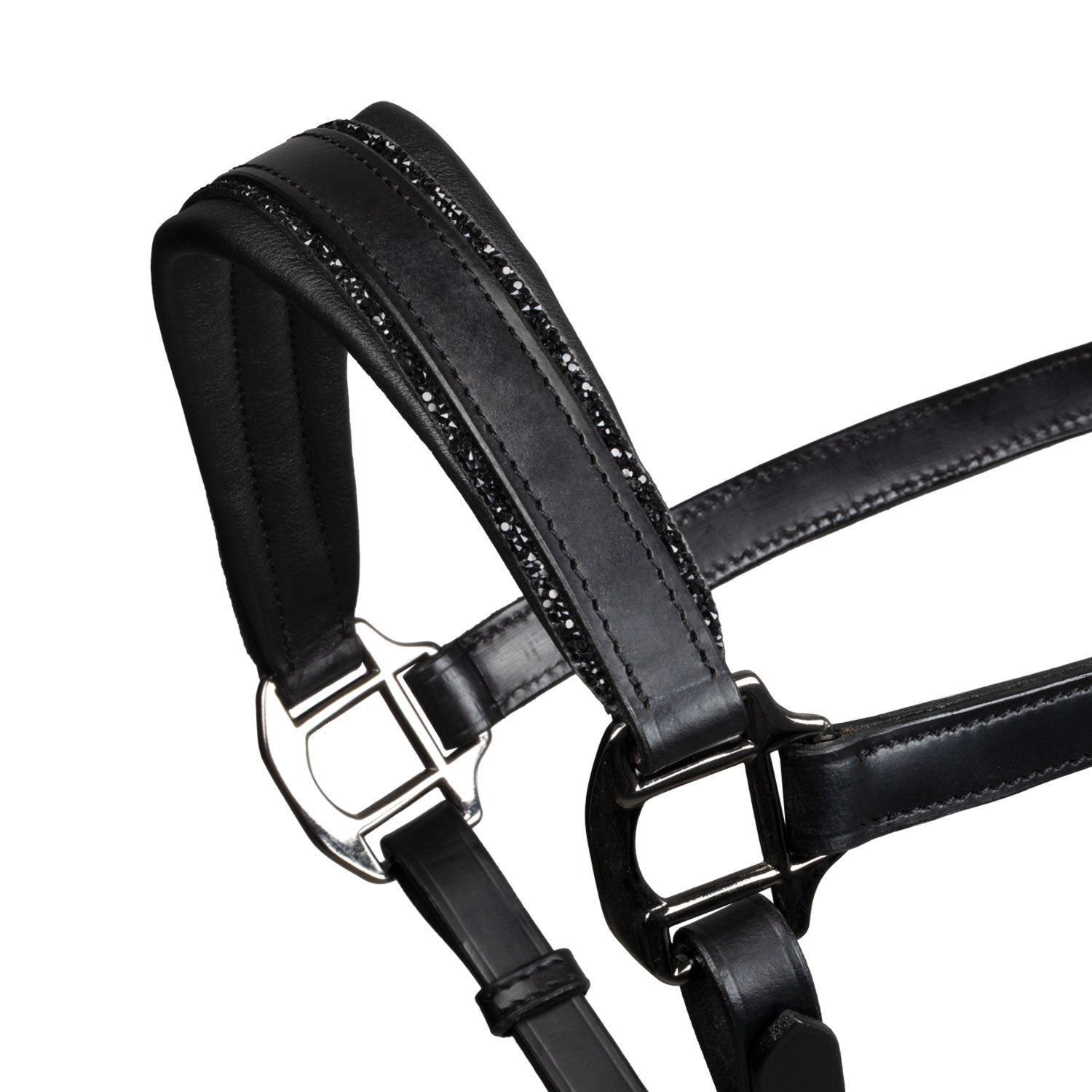 Diamond cabestro anatómico de cuero Equestro - Negro