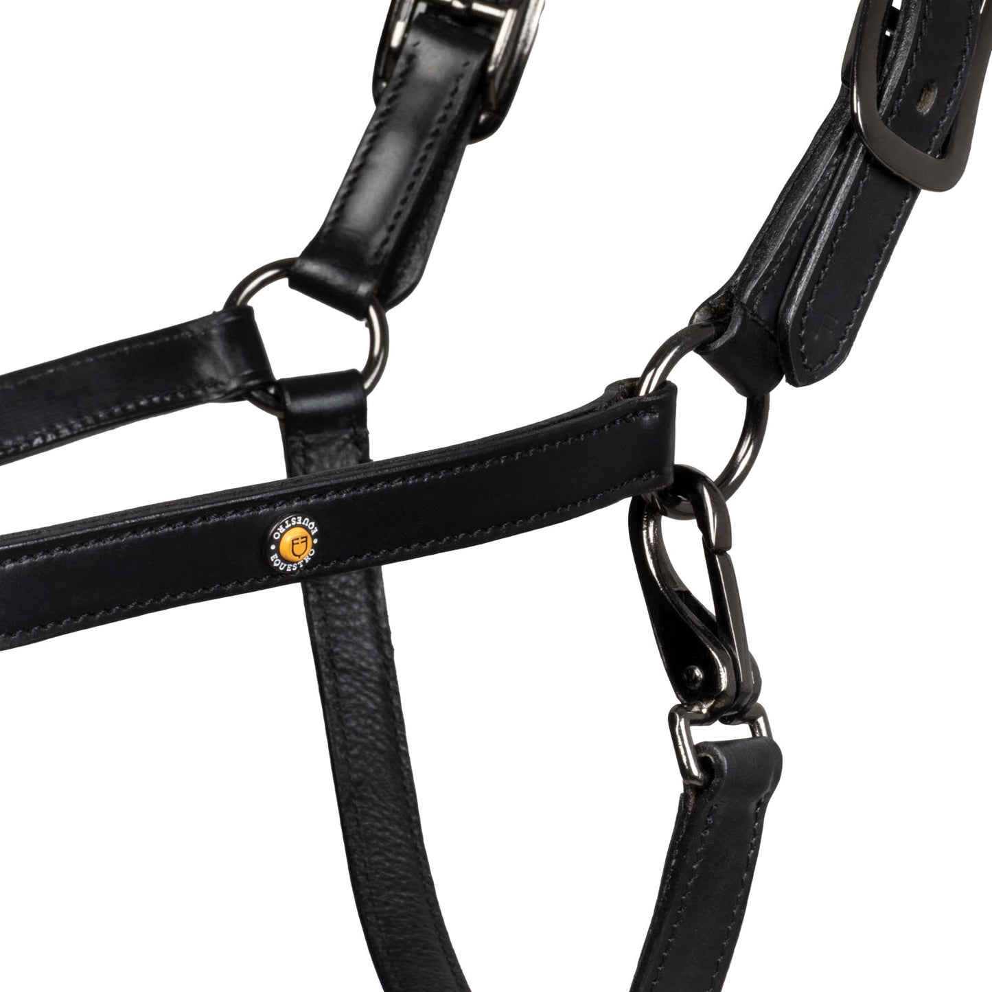 Diamond cabestro anatómico de cuero Equestro - Negro