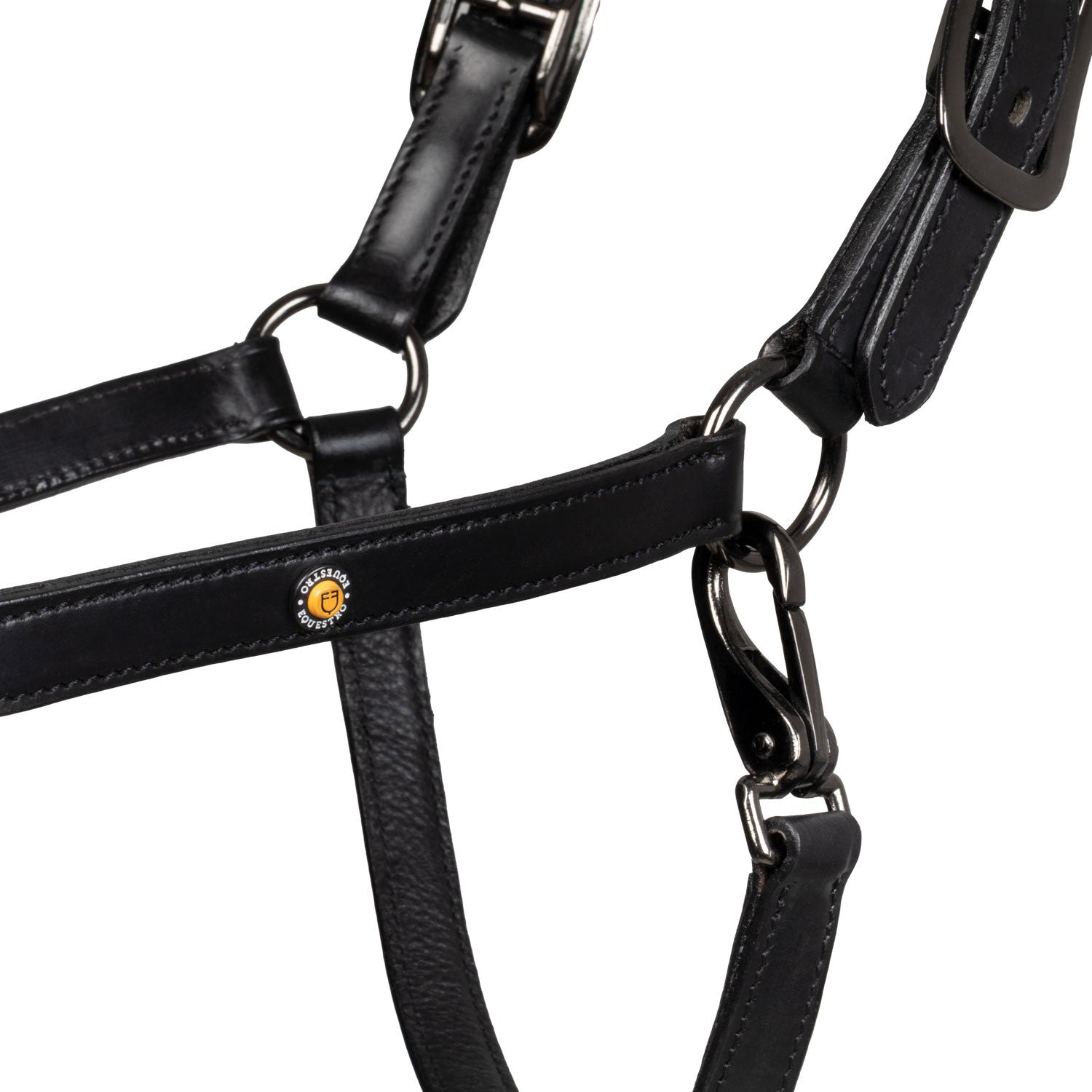 Diamond cabestro anatómico de cuero Equestro - Negro