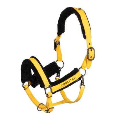 Cabezada de polipropileno con acolchado de borreguillo sintético Equestro - 1235C-Yellow