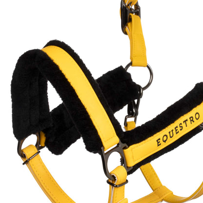 Cabezada de polipropileno con acolchado de borreguillo sintético Equestro - 1235C-Yellow