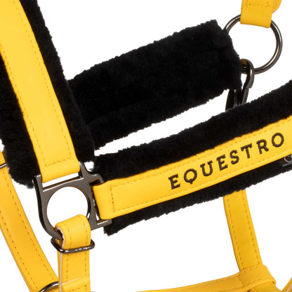 Cabezada de polipropileno con acolchado de borreguillo sintético Equestro - 1235C-Yellow