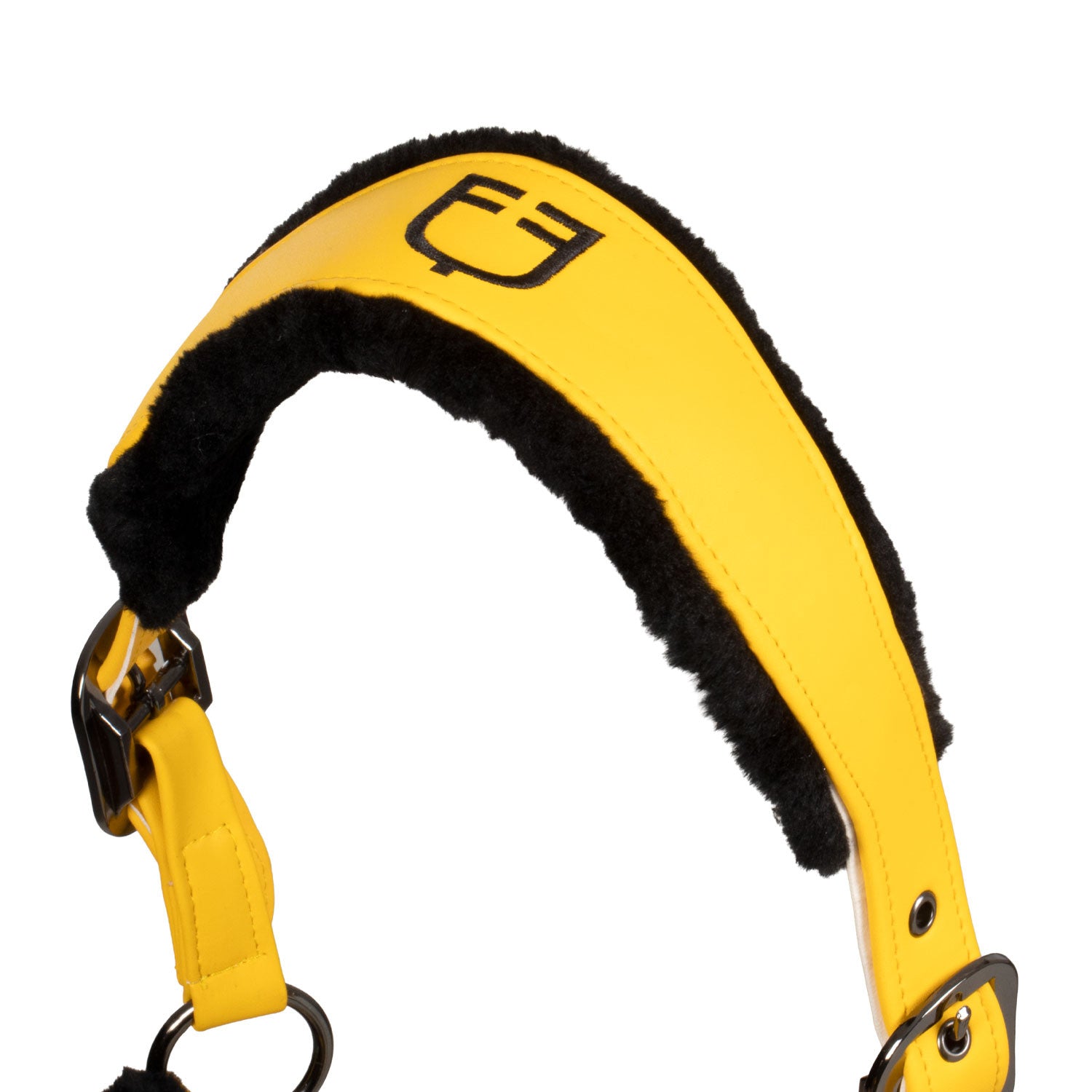 Cabezada de polipropileno con acolchado de borreguillo sintético Equestro - 1235C-Yellow