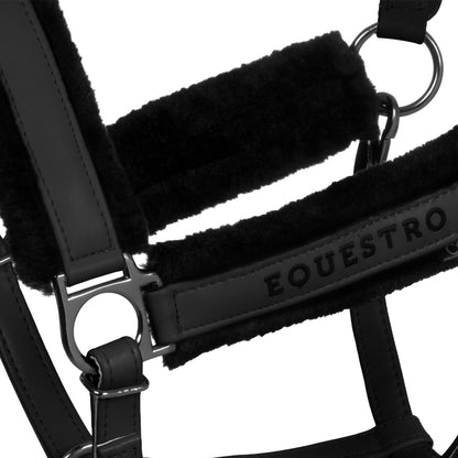 Cabezada de polipropileno con acolchado de borreguillo sintético Equestro - Negro