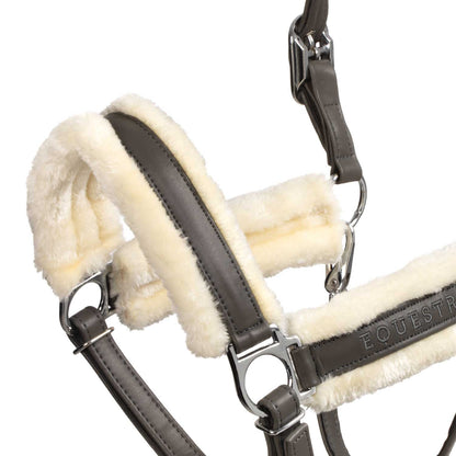 Cabezada de polipropileno con acolchado de borreguillo sintético Equestro - Gris