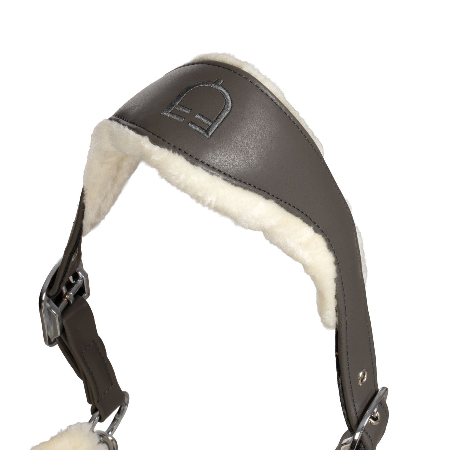 Cabezada de polipropileno con acolchado de borreguillo sintético Equestro - Gris