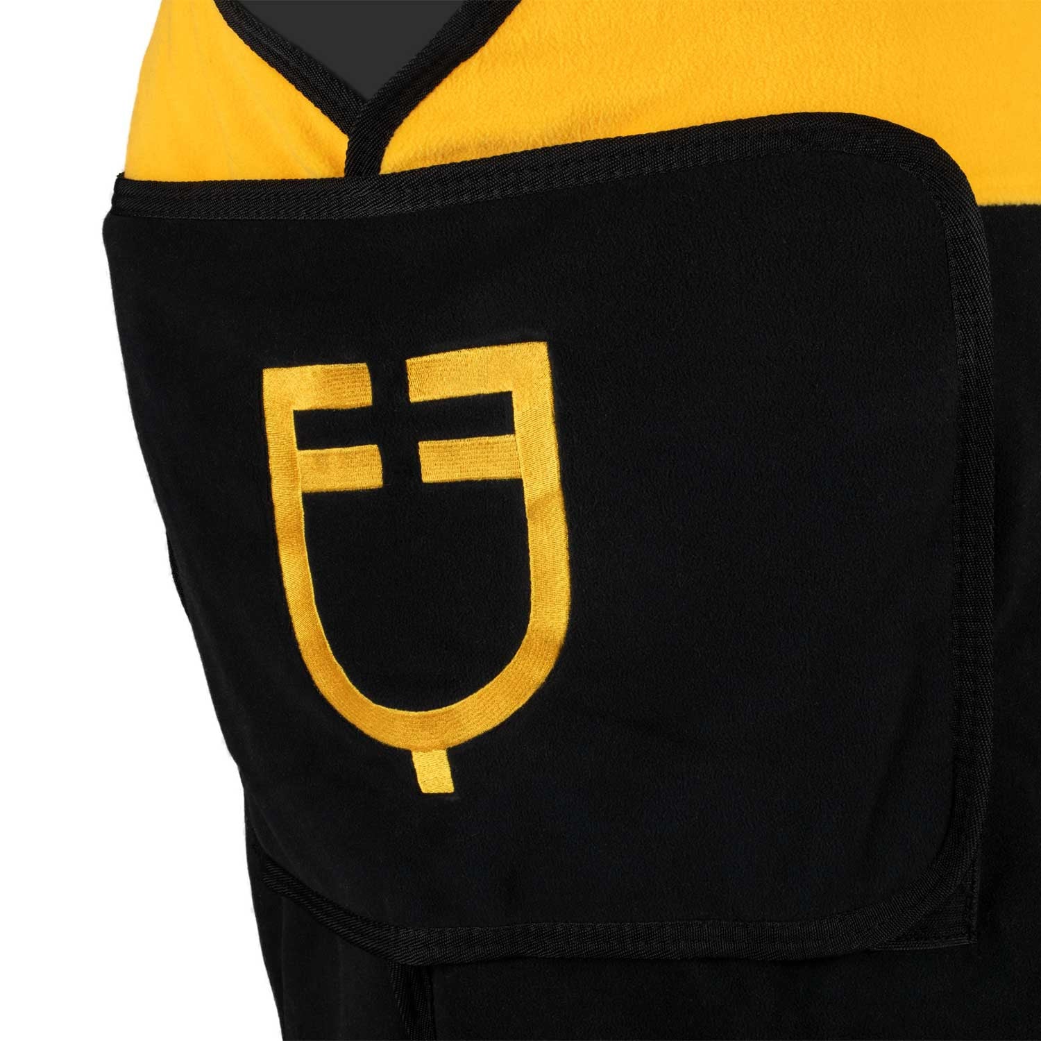 Manta bicolor de forro polar anti-pilling Equestro - Black/Yellow