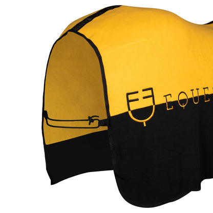 Manta bicolor de forro polar anti-pilling Equestro - Black/Yellow