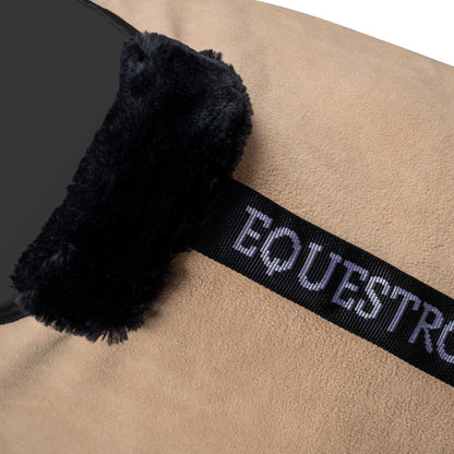 Manta de polar con cierre frontal con solapa Equestro - Beige