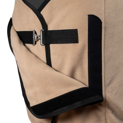 Manta de polar con cierre frontal con solapa Equestro - Beige
