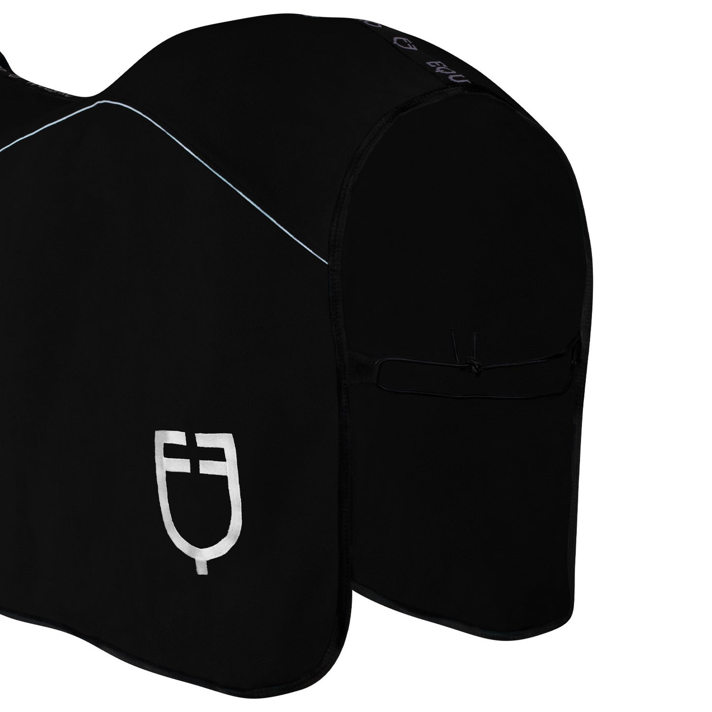 Manta de polar con cierre frontal con solapa Equestro - Negro