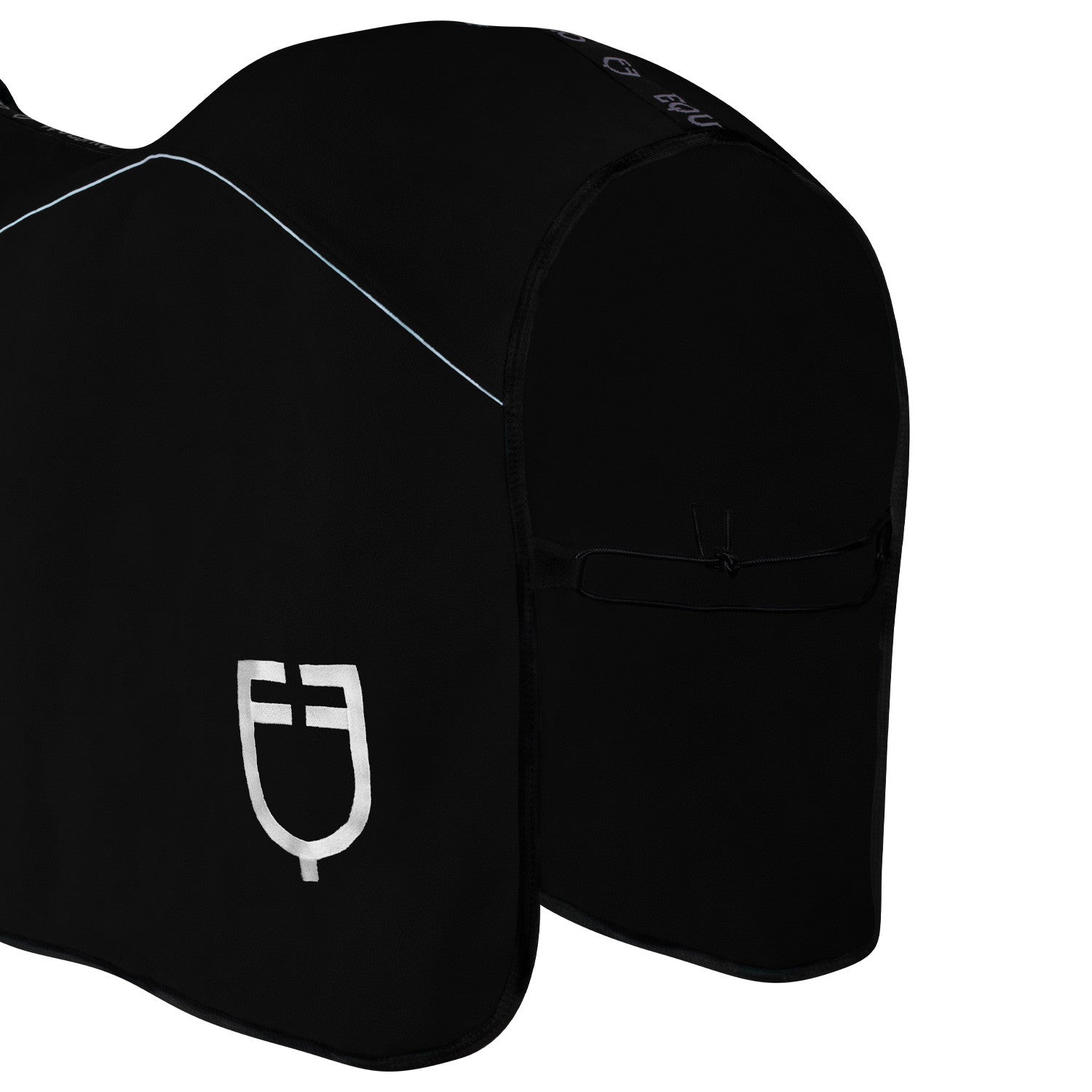 Manta de polar con cierre frontal con solapa Equestro - Negro