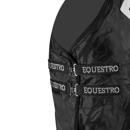 Manta de box de tejido waffle Equestro - Negro