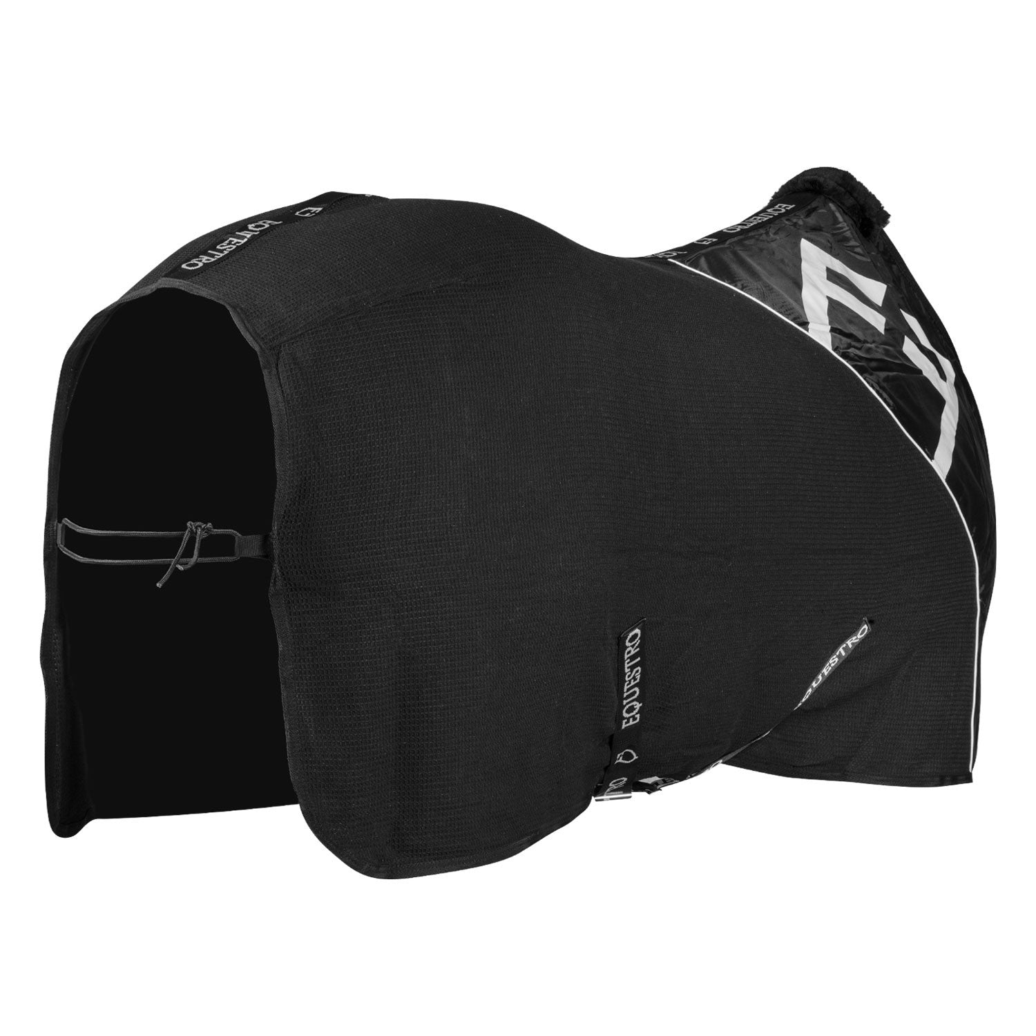 Manta de box de tejido waffle Equestro - Negro