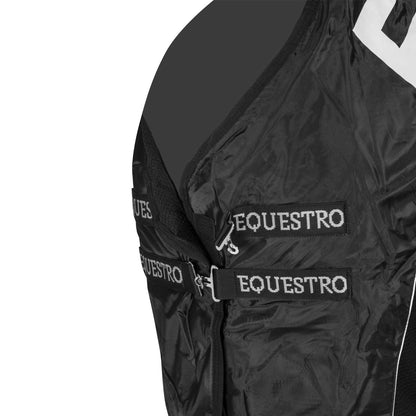 Manta de box de tejido waffle Equestro - Negro