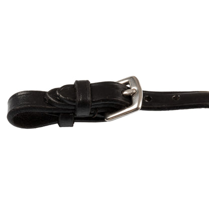 Puente para pelham en cuero tubular Equestro - Negro