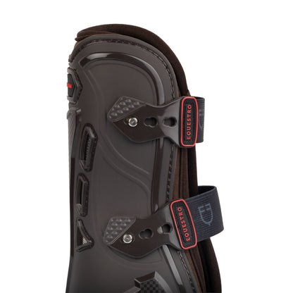 Botas delanteras con acolchado de neopreno lining Equestro - Marrón oscuro