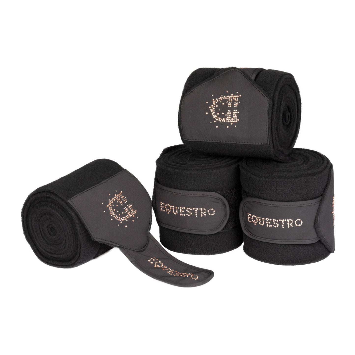 Bandas de forro polar con logo de strass Equestro