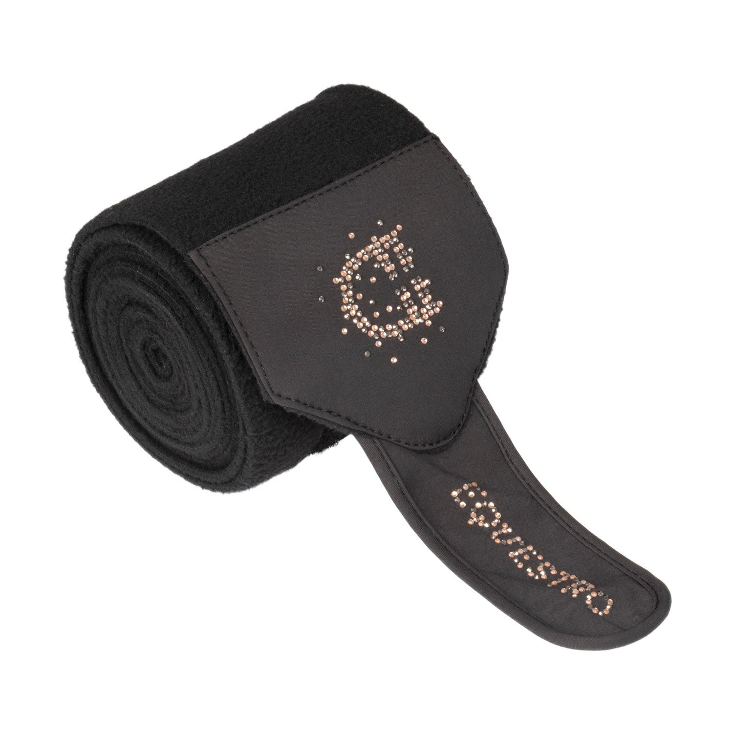 Bandas de forro polar con logo de strass Equestro - Negro