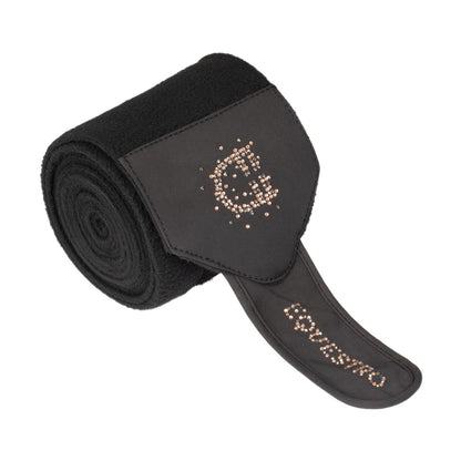 Bandas de forro polar con logo de strass Equestro - Negro