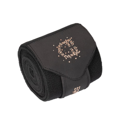 Bandas de forro polar con logo de strass Equestro - Negro