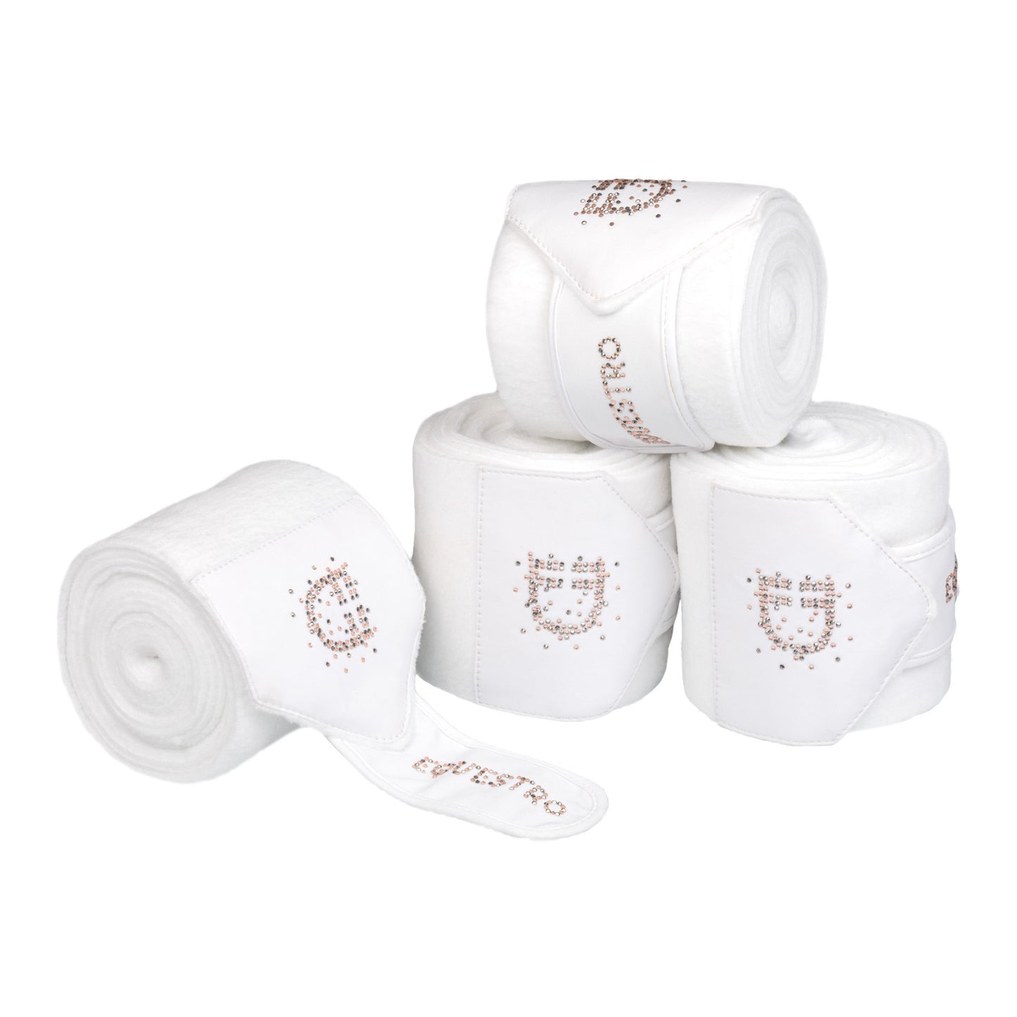 Bandas de forro polar con logo de strass Equestro - Blanco