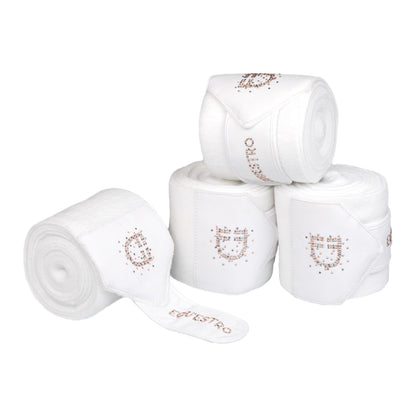 Bandas de forro polar con logo de strass Equestro - Blanco