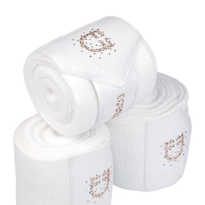 Bandas de forro polar con logo de strass Equestro - Blanco