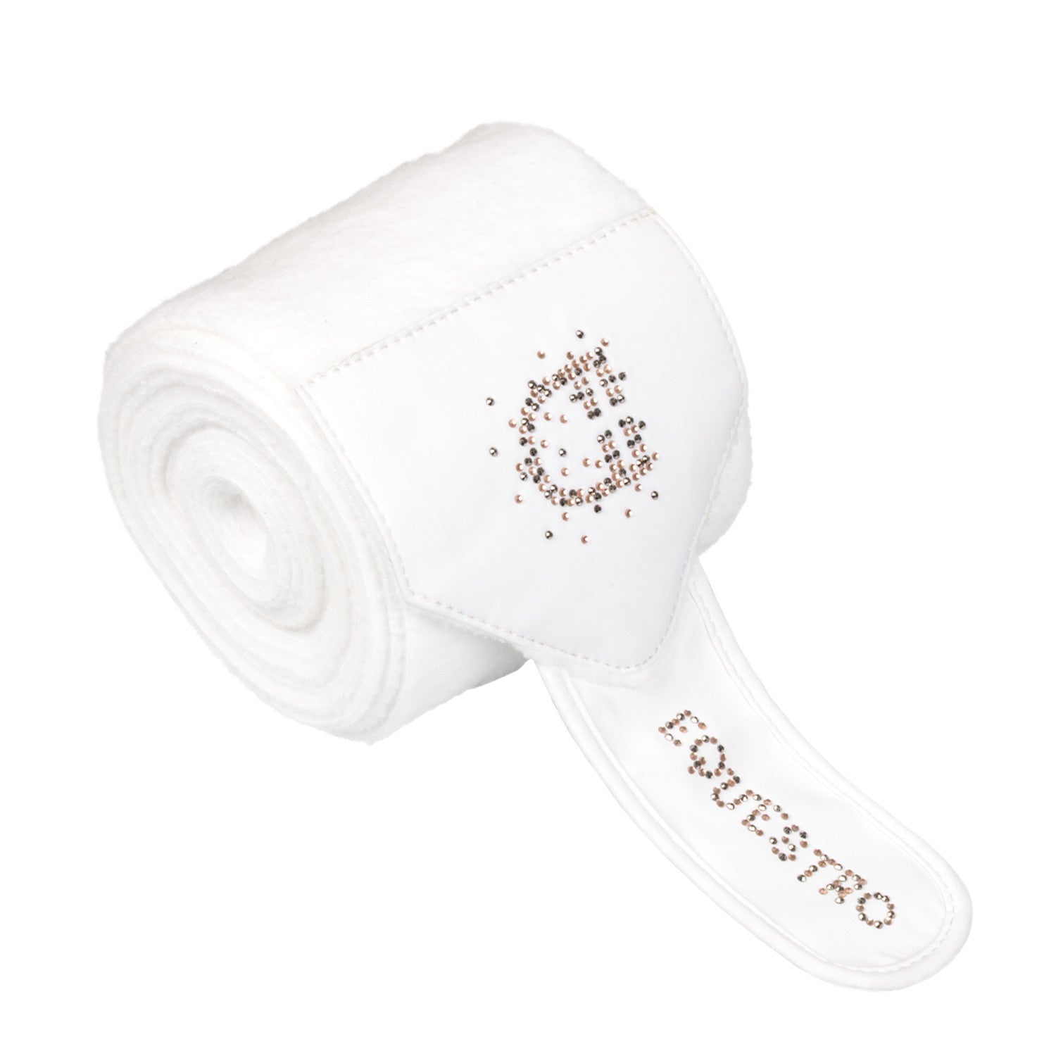 Bandas de forro polar con logo de strass Equestro - Blanco