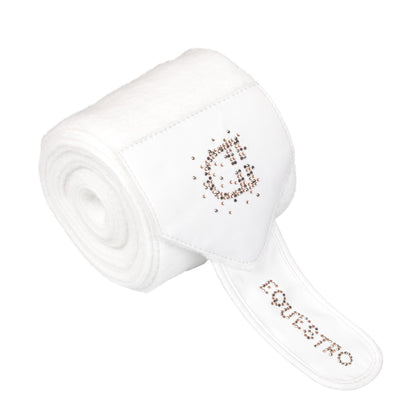 Bandas de forro polar con logo de strass Equestro - Blanco